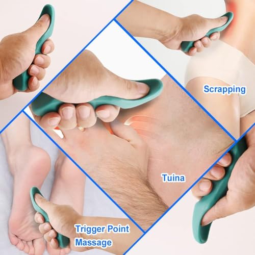 Manual Trigger Point Massage Tool and Thumb Saver for Full Body Deep Tissue Massage, with 3-Legged Massage Knobs, Stress Relief (3 Pack)