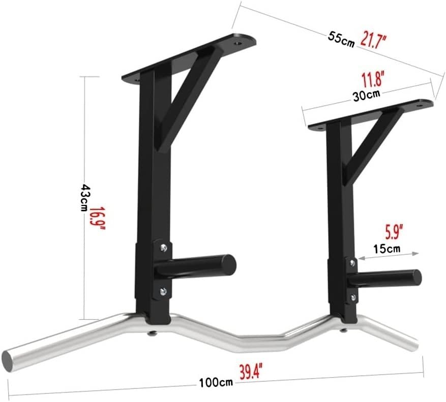 Ceiling Steel Fitness Horizontal Bar, Pull Up Bar Wall Mounted Chin Up Bar, Home Gym Strength Training Bar, Load 660 LBS