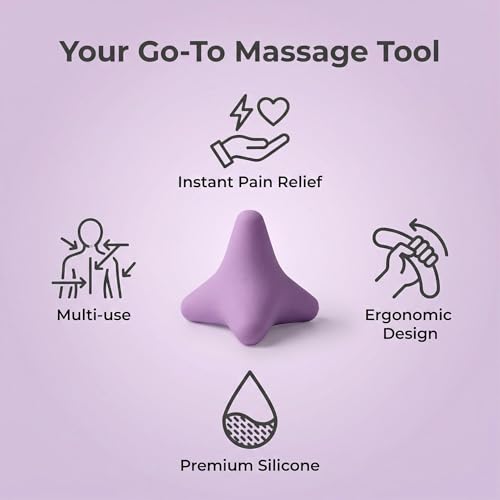 Handheld Silicone Triangle Design 4-Point Massage Tool for Plantar Fasciitis, Heel Pain Solution, Deep Tissue Myofascial Release for Feet, Back, Neck Pain Relief, Non-Slip & Eco-Friendly