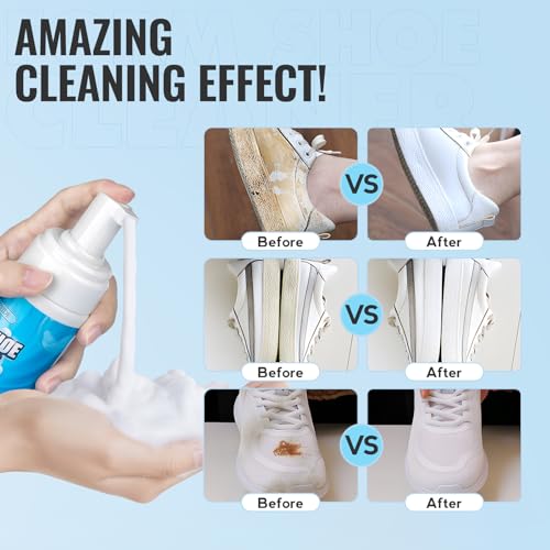 Shoe Cleaning Kit - 6.76 Oz Sneaker Cleaner with Brush and Towel, White Shoe Cleaner Foam