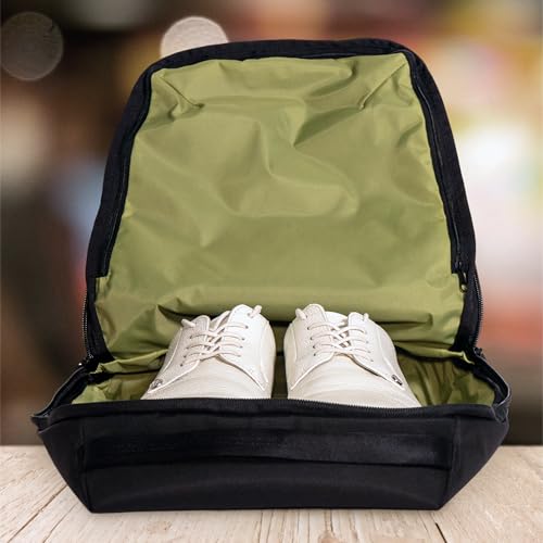 TIPS Transit Shoe Pod by Blue Tees Golf – Water Resistant, Ventilated and Padded Shoe Storage for Shoes up to Size 15, Durable Nylon with Padded Carry Handle and Ventilation Panel