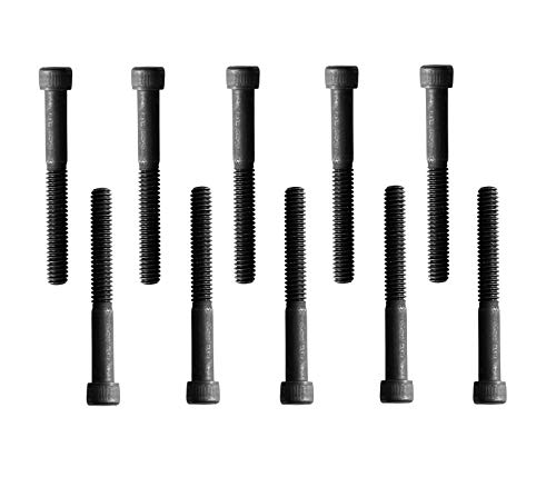 Socket Head Cap Screw, 1/4-20 x 2, Alloy Steel, Black Oxide, Hex Socket Coarse Thread, 1/4 inch Hexagonal Allen Bolt, Length: 2 inch, Full Thread (Quantity: 10) - size: 2