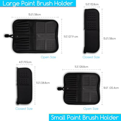MEEDEN Paint Brush Holder, 15 X 11.2 Inch Zippered Paints Brush Case, Organization and Storage Bag for Artist Paints Brush (Brushes NOT Included) - size: 15 X 11.2 Inch