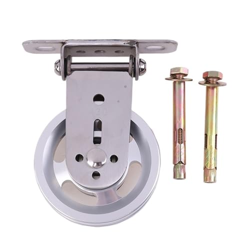 U Groove Stainless Steel Wall Pulley Wall-Mounted Silent Pulley System | 360° Rotating Cable Machine for Full-Body Strength Training(ColorB) - color: ColorB
