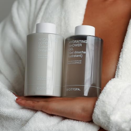 biotyspa Daily Essentials - Hydrating Shower Gel & Body Lotion with Hyaluronic Acid, Niacinamide & Aloe Vera - Cleanses & Moisturizes - Organic, Vegan, Made in Australia - 2pc Set - 400ml Each - size: 13.53 Fl Oz (Pack of 2)