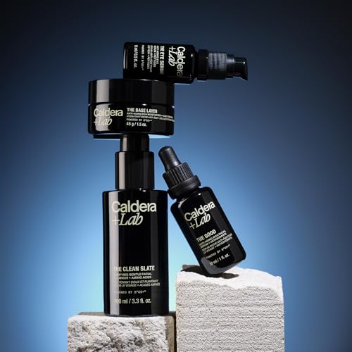 Caldera + Lab The Regimen Rich + Eye Defense | Men's 4 Piece Skincare Set | Includes face serum, cleanser, moisturizer & eye serum. Hydrates skin and refreshes tired-looking eyes - size: 4-Piece Skincare Kit