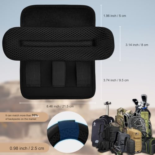 ZINZ 2-Pack Universal Wide Shoulder Pad with Ultra Thick Cushion for Bag Luggage Backpack Bag Crossbody - color: Black