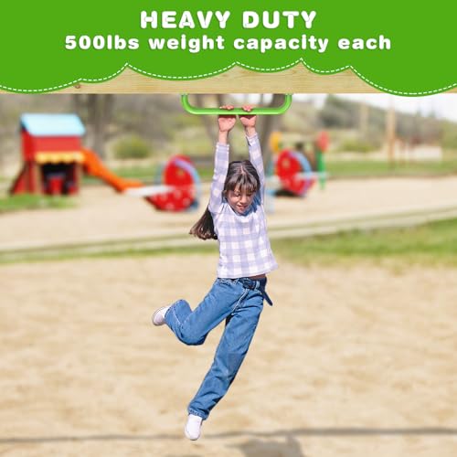 Dolibest 6 Pack 17 Inch Playground Handles, Metal Monkey Bars Indoor & Outdoor, Heavy Duty Ceiling Grab Bars & Wider Base for Climbing Frames, Treehouses, Swing Sets, Wall Ladders & Bunk Beds –Green - color: ‎green 2- 17 Inch-6pcs