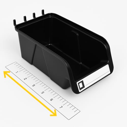 WallPeg Pegboard Bins - 6 Each 7" & 6 Each 5" ORGANIZING Bins - Hooks to Peg Board Panel Organize Hardware Arrange Accessories Workbench Tool Organizer Garage Storage -Made in USA- - style: 6 (7" Bins) & 6 (5" bins)