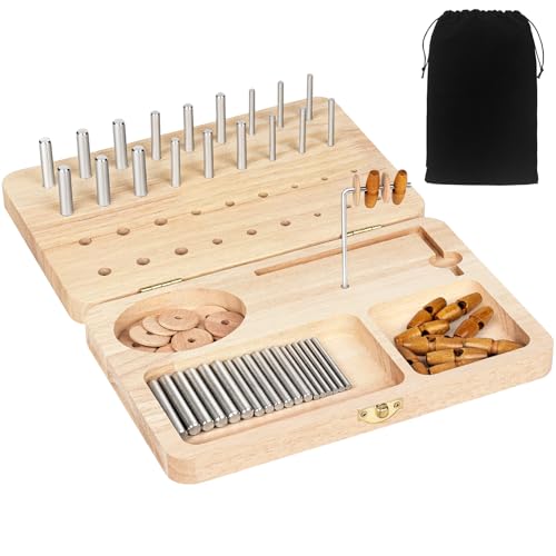 Wooden Pegboard for Finger Dexterity, 36-Hole Hand Therapy Peg Board with Multifunctional Test Kit to Improve Fine Motor Skills and Finger Dexterity