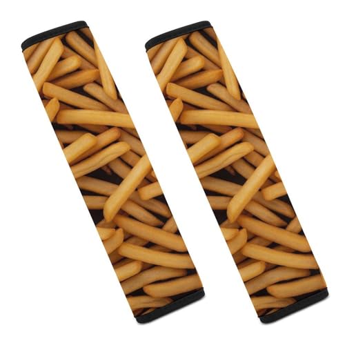 2 Pack Golden French Fries Car Seat Belt Pad Breathable Shoulder Harness Cover for Adult Use, Stroller Pushchair High Chair, Pressure Relief - color: Pattern 427