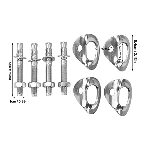 4 Pair Climbing Hanger, Stainless Steel High Load Carrying Capacity Climbing Anchor Hanger Bolt, Climbing Holds Anchor Set for Rock Climbing and Home Gyms