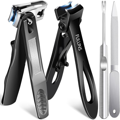 Nail Clippers for Men Thick Nails, Toenail Clippers for Thick Toenails with 16mm Wide Jaw Opening, 360 Degree Rotary Fingernail Clippers Nail Cutter Set for Seniors Long Handle Gifts for Men Women - style: 360 Degree Rotary Clippers Set