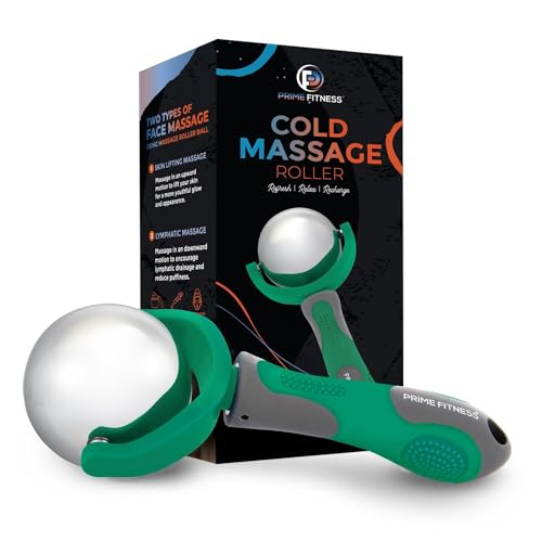 Cold Massage Roller Ball | Cold Therapy | Ice Roller Ball with Handle | cryo Stick | Relieve Muscle Pain (Green) - color: Green