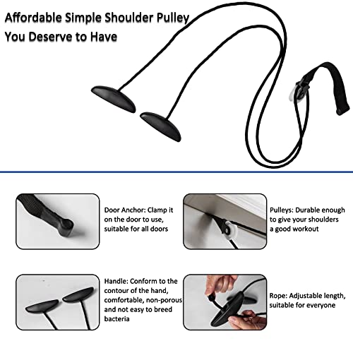 Shoulder Pulley Over The Door Physical Therapy System | Over-the-door exercise pulley designed for shoulder physical therapy exercises. - color: Black