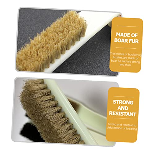2pcs Walnut Stone Cleaning Brush for Climbing Rocks Boars Hair Brush Handle for Outdoor Climbing