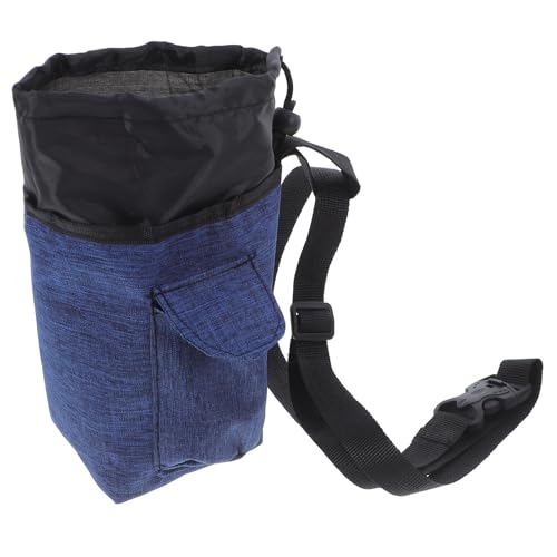 Happyyami Rock Climbing Chalk Bag with Waist Belt and Drawstring Closure, Anti-Slip Chalk Holder for Bouldering and Gymnastics, Outdoor Climbing Storage Pouch in Navy Blue