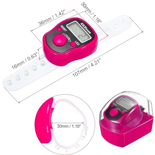 6-Pack Digital Tally Finger Counter with Led, Colorful Tasbeeh Tasbih 5-Digits Counter Clickers with Led Light, Carry Ring, Individual Hard Case for Muslims Pray Knitting Track Golf Lap - color: Deep color