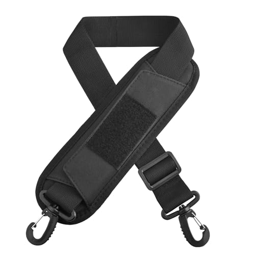 Wide Replacement Shoulder Strap Adjustable Crossbody Canvas Webbing for Messenger Bag Laptop Computer Bag - color: #1 - Black