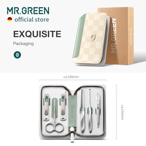 MR.GREEN Manicure Sets Light Luxury Nail Clipper Kits Personal Care Tools Fashion Contrasting PU Case (Mr-8884) - color: Mr-8884