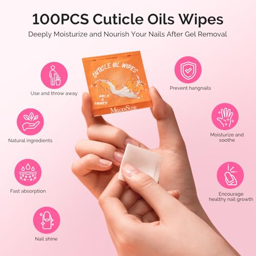 MelodySusie Nail Soaking Bowl,Soak Off Gel Polish Remover | Manicure Bowl for Hand,Cuticle Remover Tools,Cuticle Peeler Scraper,Nail File & Buffer,Nail Brush,Mini Cuticle Oil 100Pcs - size: 10Pcs Milk & Honey
