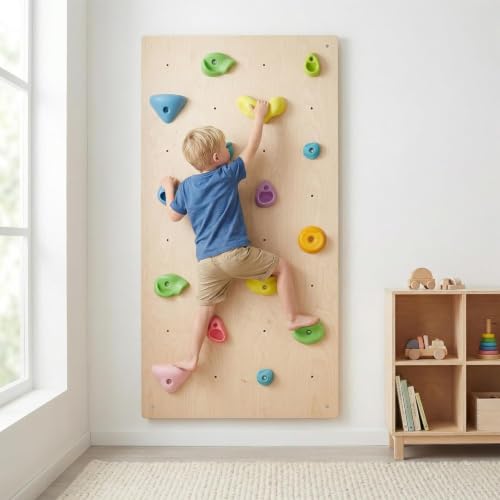 Rock Climbing Holds for Kids, 36-Piece Set with Hardware, Pastel - color: 36 Pcs - Pastel Color