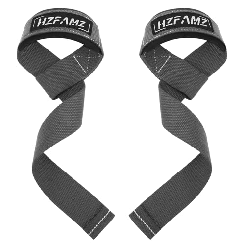 Lifting Straps, Lifting Wrist Straps for Weightlifting, Weightlifting Straps with Padded Neoprene, Gym Straps for Strength Training, Bodybuilding, Weight Lifting Straps for Men and Women - color: Grey