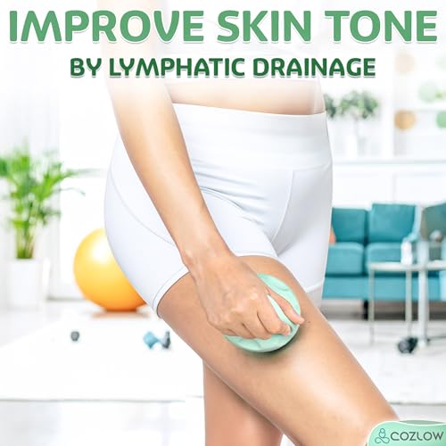 Handheld Lymphatic Drainage Massager - May Reduce Appearance of Cellulite | Cozlow manual massage tool w/ 7 rolling balls, helps support lymph system care, promotes healthy circulation & smoother skin - color: Lymphatic Massager