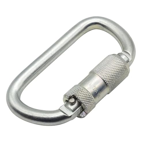 Heavy Duty Carabiner 30KN(6500LBS) Auto Locking Climbing Carabiners Clips for Rock Climbing,Rappelling,Hunting, Rescue Equipment(CE Rated,D Shape) - color: Silver(4Pack)