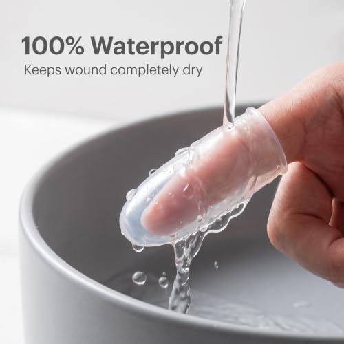 3PCS Waterproof Finger Protector, Silicone Finger Covers for Showering, Leak-Proof Sealed Design, Reusable Finger Sleeve for Wound Protection, Cut Care, Waterproof Bandage Alternative(L) - size: Large