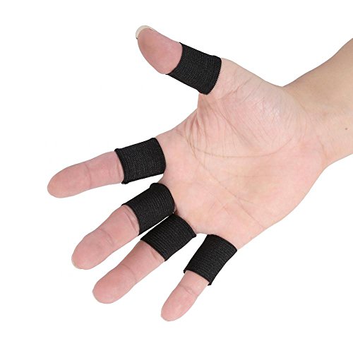 Zerone 10Pcs Finger Protector Sleeve, Elastic Nylon Support Wraps Basketball Sports Aid Finger Sleeves for Joint Protection