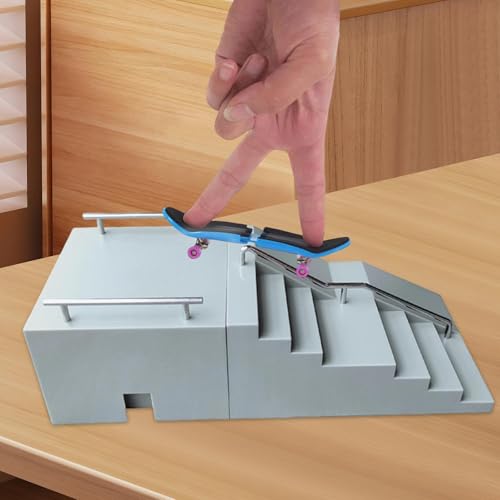 DYNWAVE Mini Finger Skateboard Ramp Gifts Finger Toy Multifunctional Training Props Hand Eye Coordination Accessories Sturdy Portable, Stairs - size: Stairs