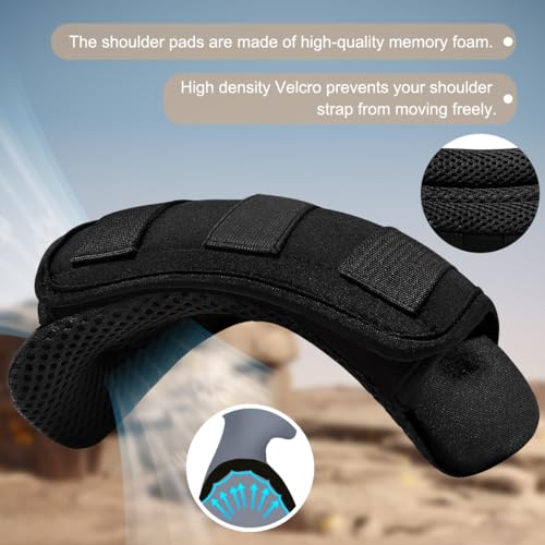 ZINZ 2-Pack Universal Wide Shoulder Pad with Ultra Thick Cushion for Bag Luggage Backpack Bag Crossbody - color: Black