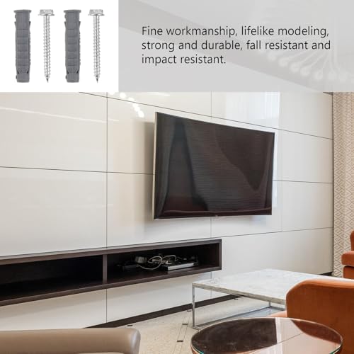 Hemobllo 6pcs Plastic Expansion Anchors and Carbon Steel Screws Set for Air Conditioner and Tv Wall Mount Installation, Self-Drilling Hollow-wall Anchors with Flat Screws for Drywall