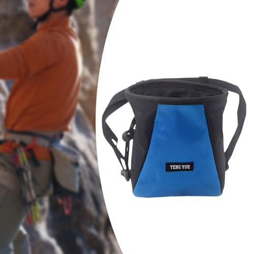 harayaa Chalk Bag Lightweight Adjustable Drawstring Pouch Non Slip Climbing Storage Resistant PVC Cloth Reusable Organizer Suitable for Bouldering - color: Black