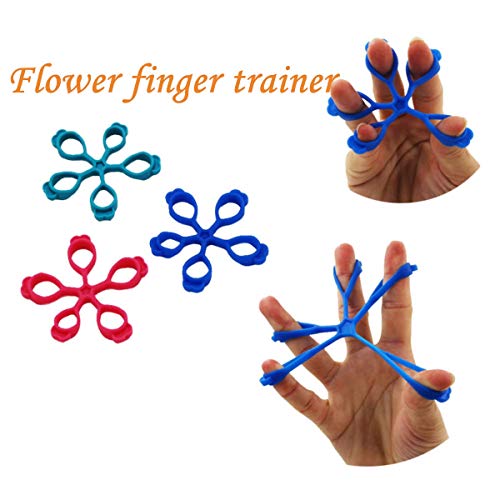 4PCS Finger Stretcher Hand Resistance Bands Hand Extensor Exerciser Finger Grip Strengthener Strength Trainer Gripper set, Finger Resistance Bands Finger Grip Exerciser Strengtheners Trainer