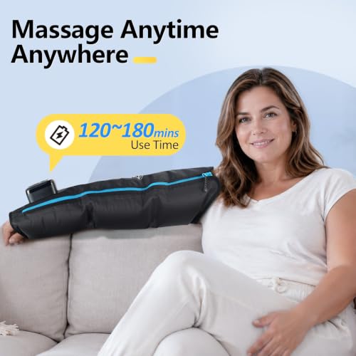 Comfytemp Air Compression Arm Massager for Circulation and Pain Relief, L | Recovery for Tennis Elbow, Edema, Portable Full-Arm Compression Sleeve, Ideal for Men Women (Fits Upper Arm 14"~17") - size: L, 14"~17"