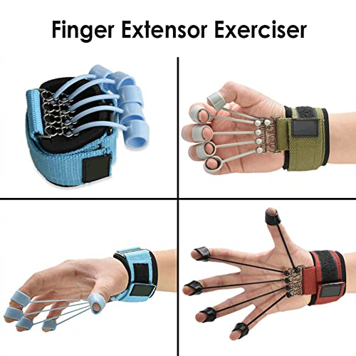 1Pcs Hand Gripper Finger Expander Finger Trainer Finger Exerciser Resistance Bands Fitness Finger Force Grip Device Hand Training - color: blue