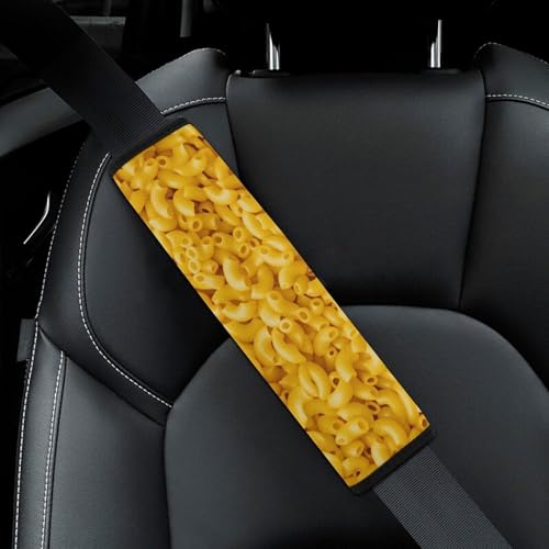 2 Piece Macaroni Cheese Car Seat Straps Shoulder Pads Universal Fit Automotive Seat Belt Protector for Kids, Car Seats Pushchair Strollers High Chair Pushchair - color: Pattern 912