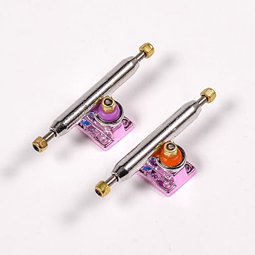 Fingerboard Trucks with Upgraded Urethane Bushings and Pivot Cup,34mm 32mm Width,Normal Kingpin (Pink, 32mm) - color: Pink, size: 32mm