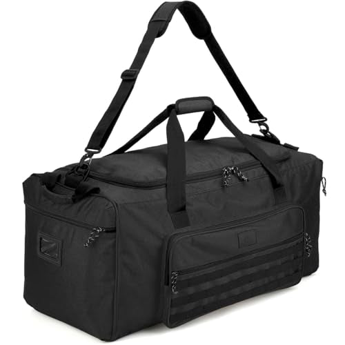 120L Extra Large Gym Duffle Bag for Men Women with Shoes Compartment Heavy Duty Tactical Sports Duffel Bag Big Football Baseball Basketball Soccer Hockey Team Equipment Bag, Black - color: Black