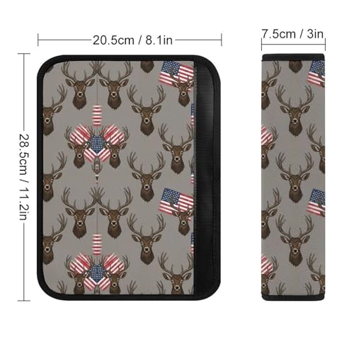 2 Pack American Flag Hunting Camo Tree Deer Car Seat Straps Shoulder Pads Universal Soft and Comfortable Seat Belt Cushion for Adults and Children, Stroller Pushchair High Chair - color: Pattern 1001