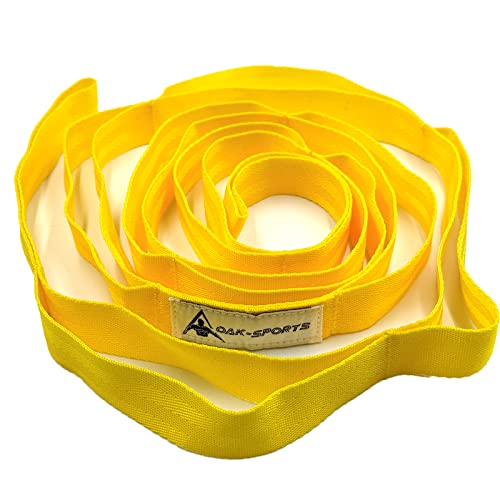 Stretching Strap Yoga Strap with Loops, Stretch Straps for Physical Therapy, Non-Elastic Exercise Strap for Pilates, Dance and Gymnastics with Workout Guide - color: Yellow
