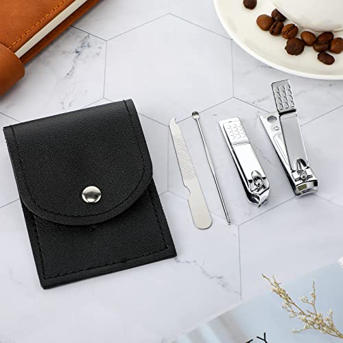 Geosar 12 Sets Manicure Gifts Bulk Nail Clippers Pedicure Kit Stainless Steel Professional Pedicure Grooming Kits Nail Care Tools with Travel Case for Women Men Hand Foot Birthday(Black) - color: Black