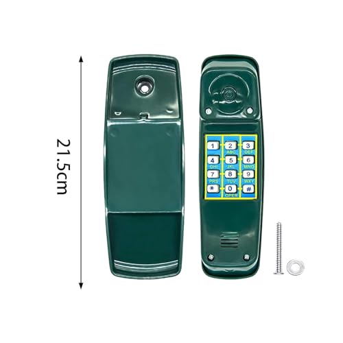 Pretend Phone Toy Pirate Wheel Game Playground Telephone Accessory for Children with Interactive Keys Quality Material Suitable for Swing Set Treehous, Green - color: Green