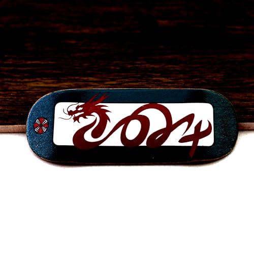 Noahwood PRO Fingerboard Complete (6-Layer Colour Maple Wooden Deep Concave 35.5 x 97mm Handmade Deck + 34.5mm ARK 1G Truck + Gray Wheels ii) (Limited Collection 2024 Loong)