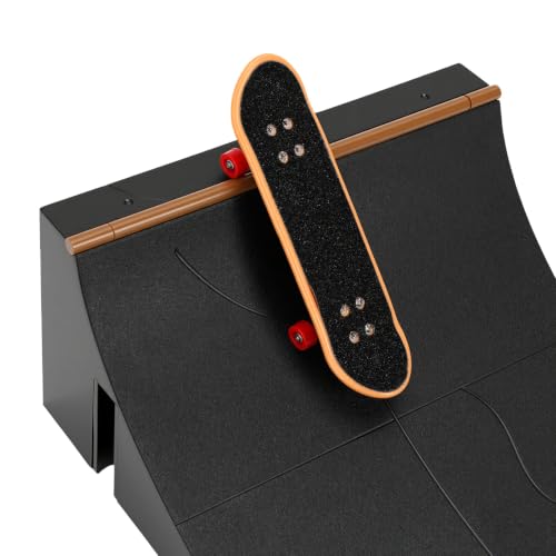 Alomejor Fingerboard Skate, Finger Skateboard Ramp Kit with Accessories for Coordination Skill Development and Dexterity Enhancement Finger Skateboard Toys Fingerboard Toys (B)
