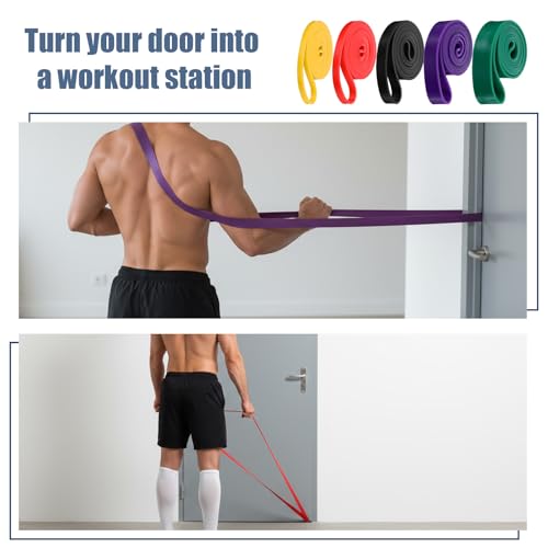 8pcs Pull Up Assistance Bands Set 5pcs Resistance Bands & 2pcs Thin Pull Up Band & Cloth Bag Gym Exercise Workout Band for Men Working Out Stretching Physical Therapy Muscle Training Shape Body