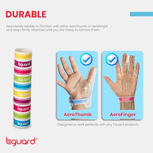 TGuard AeroThumb & AeroFinger Bracelets – Authentic, Non-Rip Wristbands to Secure ThumbGuards and FingerGuards, Finger & Thumb Sucking Deterrent, Supports Thumb & Finger Habit Prevention – 60 Pcs