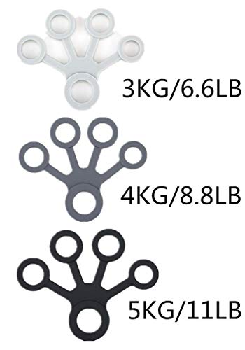 3PCS Finger Stretcher Resistance Bands Strength Trainer for Forearm Exercise Guitar Finger Strengtheners Rock Climbing 6.6 8.8 11 Pounds - color: style 3-2